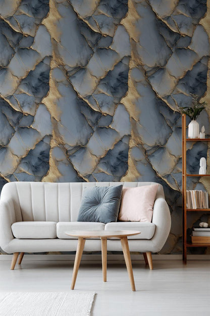 Abstract Marble Wallpaper Gold Veining Luxury Glam Wall Mural