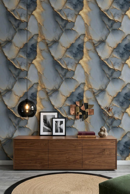 Abstract Marble Wallpaper Gold Veining Luxury Glam Wall Mural
