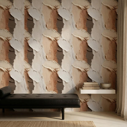 Textured Plaster Wallpaper Neutral Beige Wall Finish Minimal Modern Wall Decor