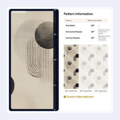 Minimal Geometric Wallpaper Neutral Abstract Bauhaus Pattern Japandi Wall Decor