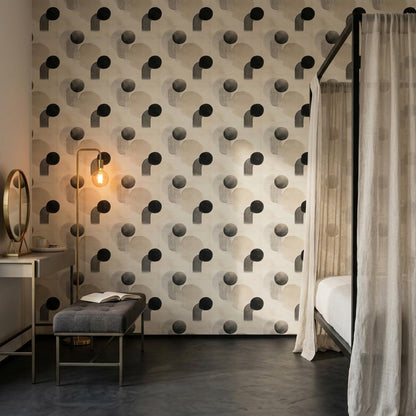 Minimal Geometric Wallpaper Neutral Abstract Bauhaus Pattern Japandi Wall Decor