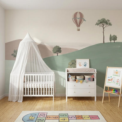 Minimal Landscape Wall Mural Scandinavian Style Calm Hills Wallpaper Soft Nature Wall Design