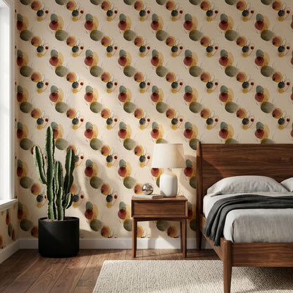 Organic Shape Wallpaper Earth Tone Abstract Wall Design Modern Wabi Sabi Home Decor