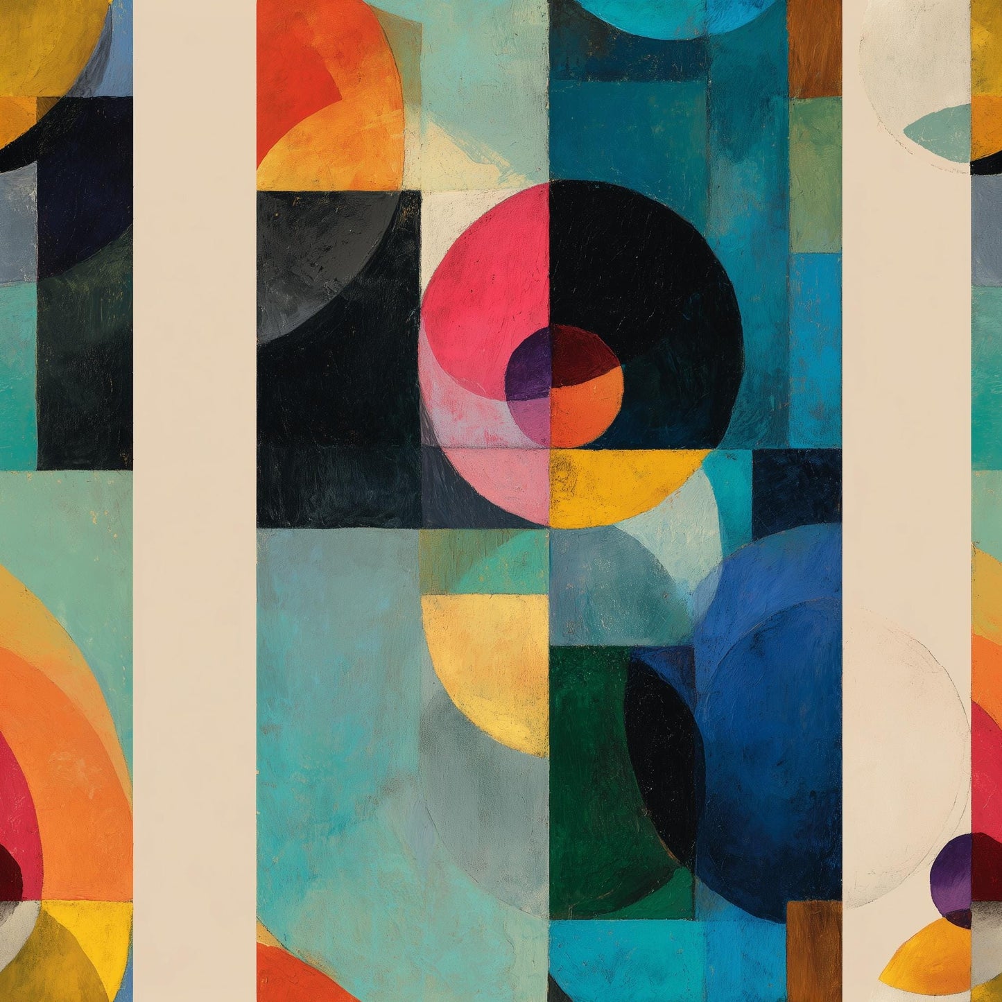 Geometric Wallpaper Abstract Pattern Modern Color Block Wall Decor Seamless Design