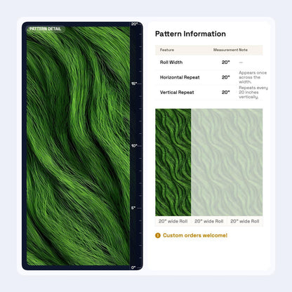 Green Textured Wave Wallpaper Organic Flow Pattern Modern Nature Wall Decor