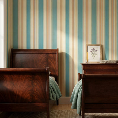 Sky Blue Pinstripe Wallpaper Calm Texture Inspired Modern Classic Wall Pattern