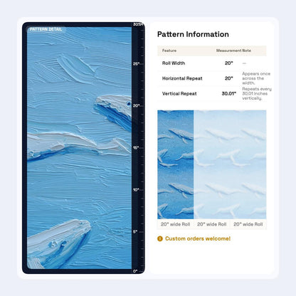 Blue Whale Wallpaper Ocean Art Brush Texture Marine Pattern Coastal Wall Decor