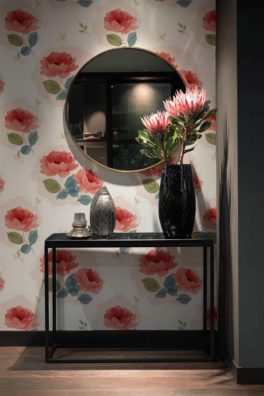 Blush Peony Pattern Wallpaper Soft Floral Repeat Design Romantic Wall Decor
