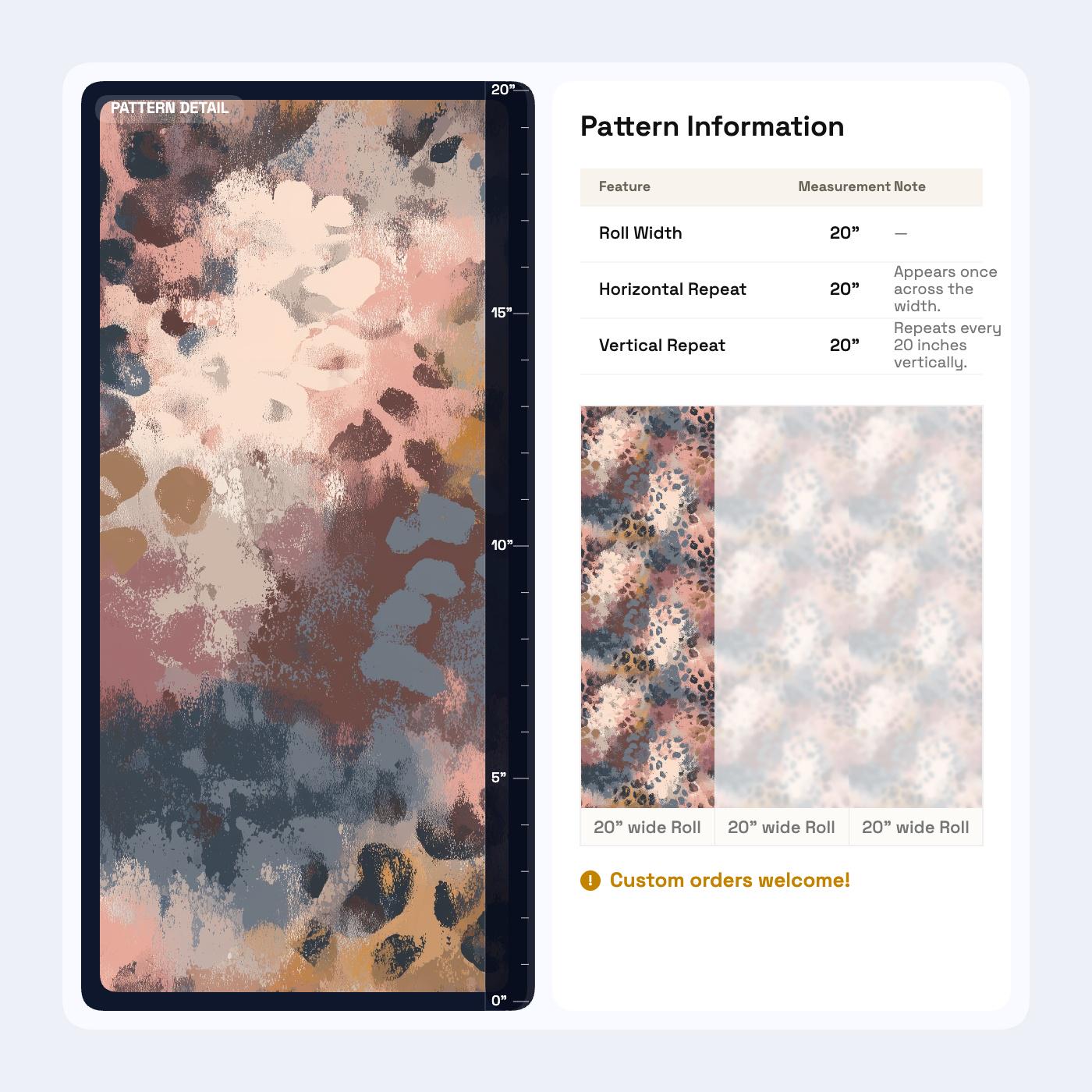 Abstract Painted Pattern Wallpaper, Modern Organic Wall Decor, Luxury Bedroom Interior Design