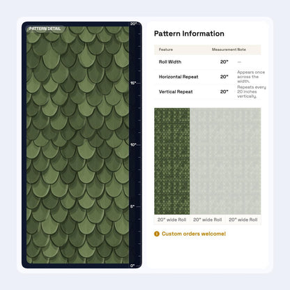 Green Scale Pattern Wallpaper, Art Deco Wall Decor, Modern Textured Luxury Interior Design