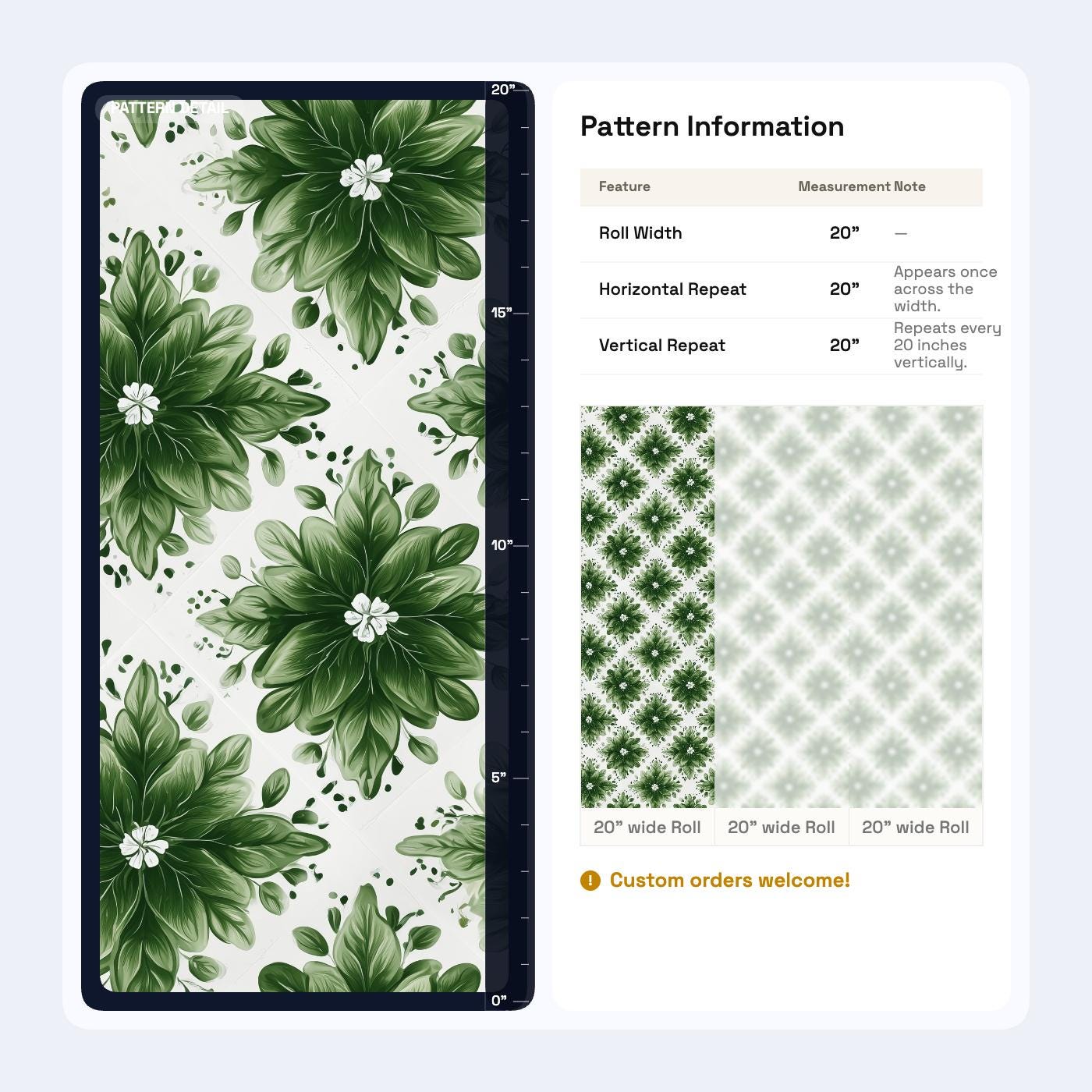 Green Floral Wallpaper Botanical Pattern Nature Inspired Wall Decor Elegant Leaf Design