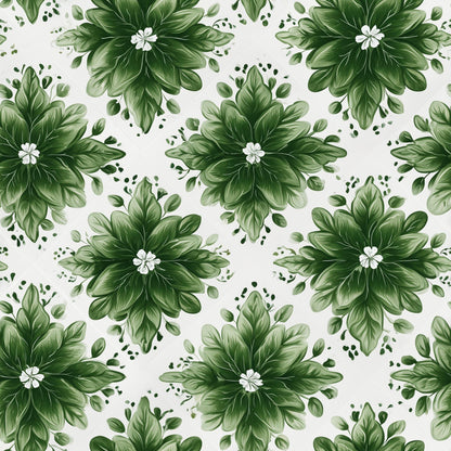 Green Floral Wallpaper Botanical Pattern Nature Inspired Wall Decor Elegant Leaf Design