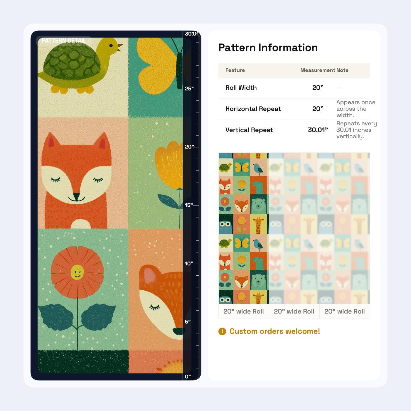 Scandinavian Animal Grid Wallpaper Colorful Safari Pattern Modern Kids Wall Art Decor