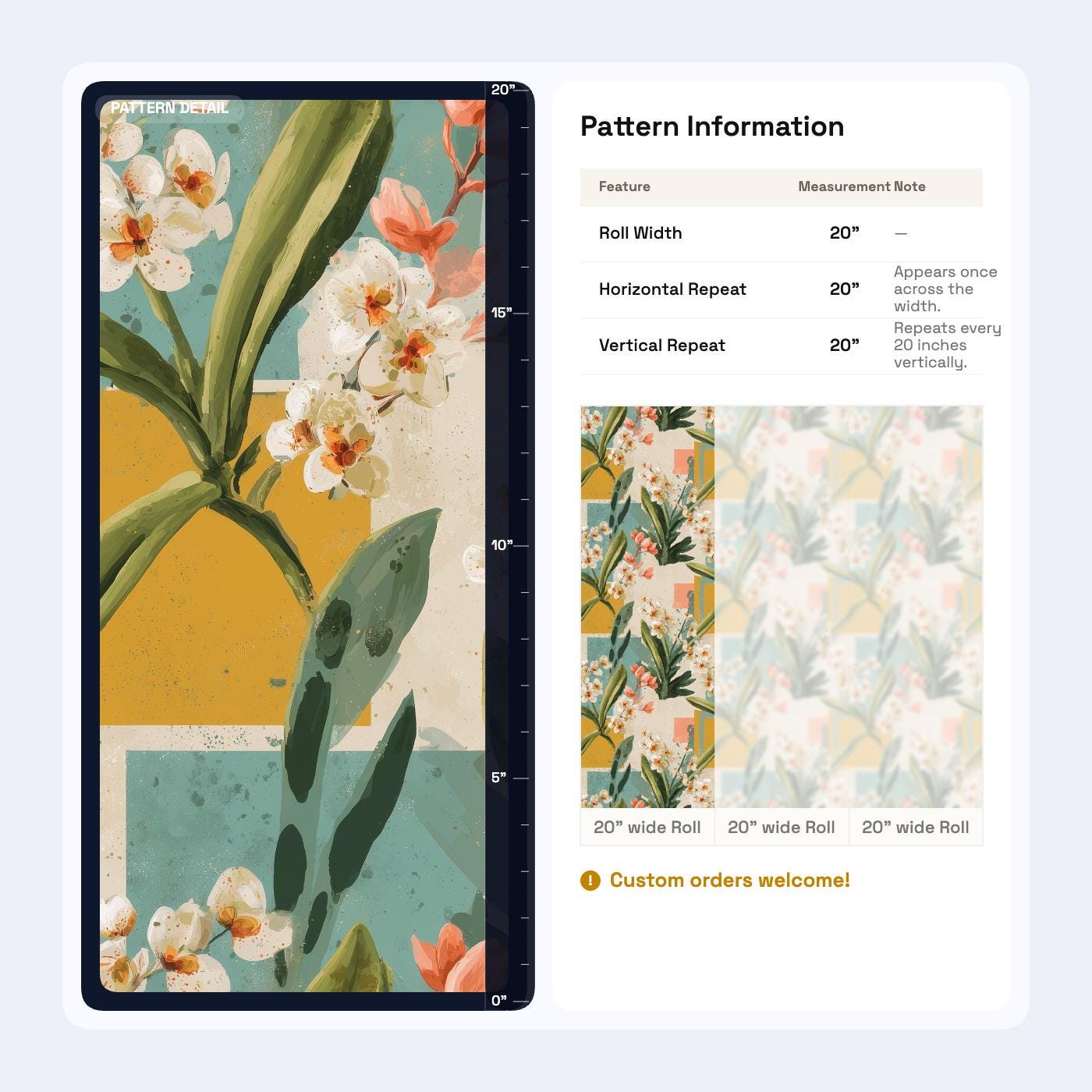Mid Century Floral Wallpaper Retro Botanical Pattern Abstract Geometric Wall Decor