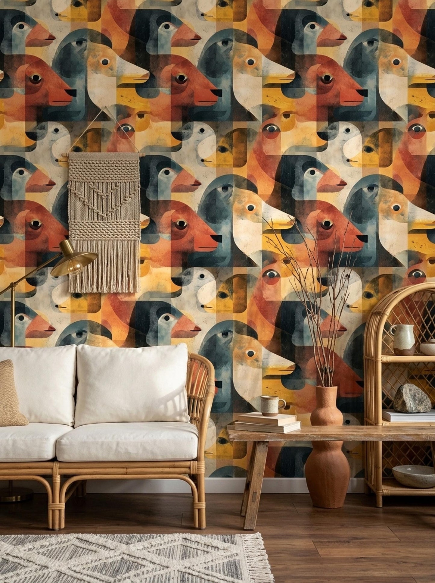 Abstract Artistic Wallpaper Modern Painterly Pattern Unique Contemporary Wall Decor