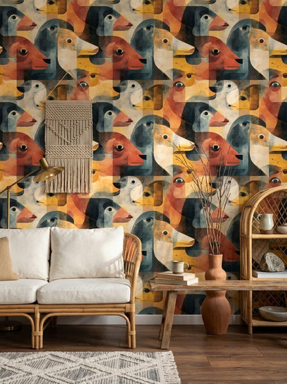 Abstract Artistic Wallpaper Modern Painterly Pattern Unique Contemporary Wall Decor