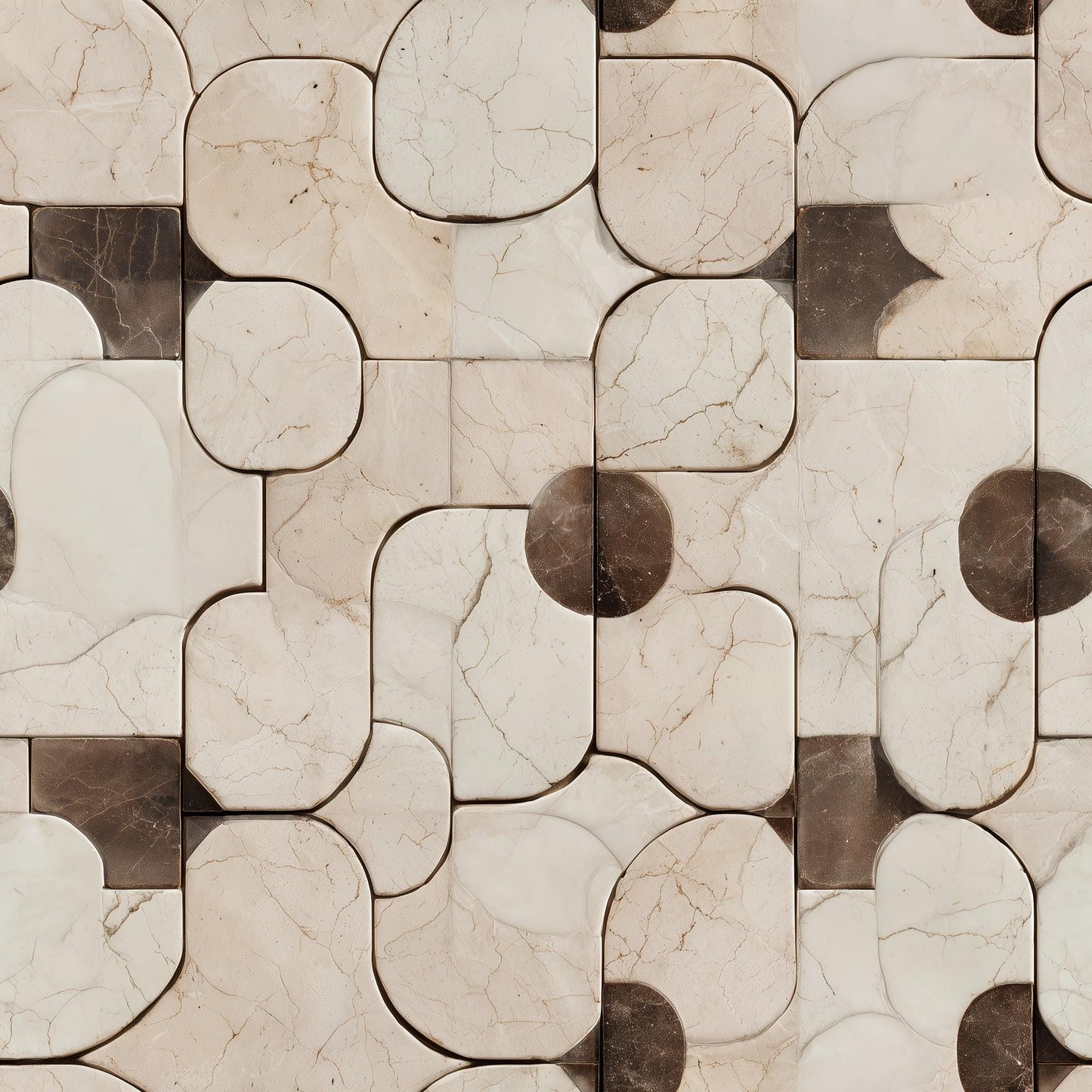 Modern Marble Tile Wallpaper Geometric Pattern Neutral Stone Design Minimal Luxury Wall Decor