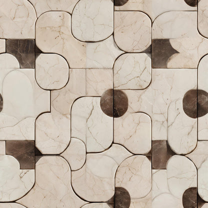 Modern Marble Tile Wallpaper Geometric Pattern Neutral Stone Design Minimal Luxury Wall Decor