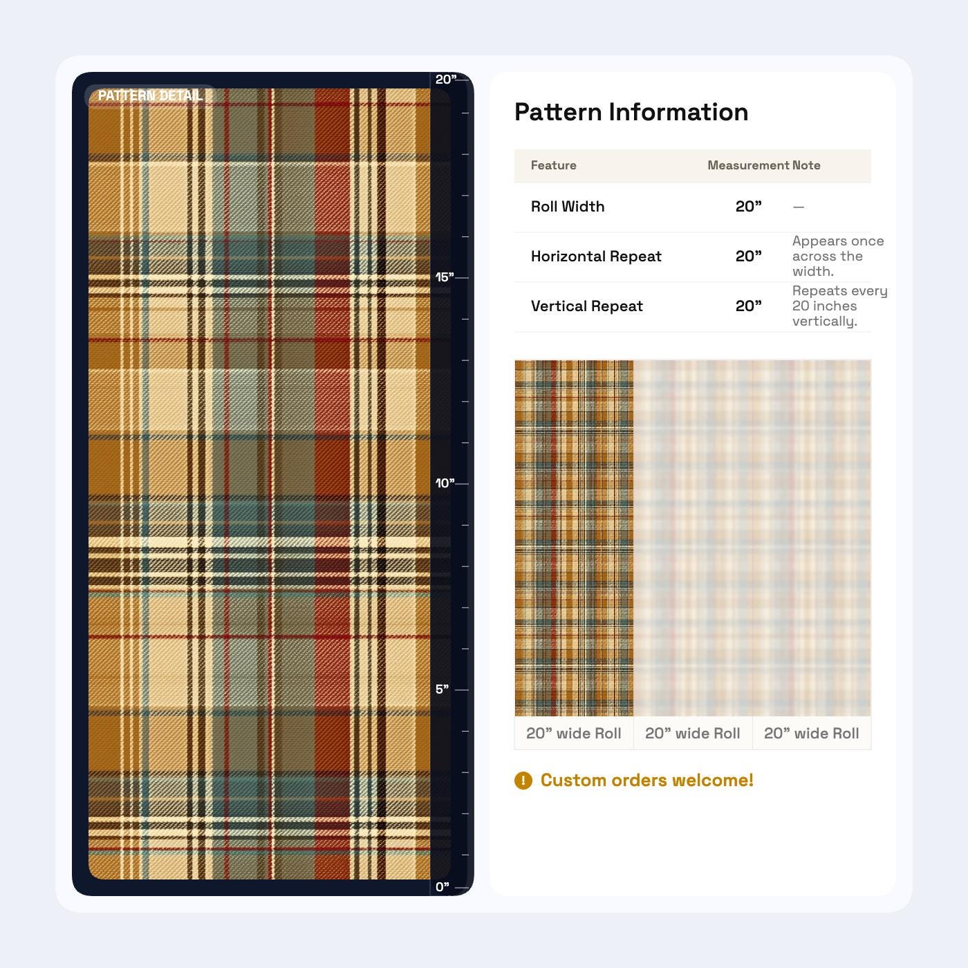 Plaid Tartan Wallpaper Set Rustic Cabin Check Pattern Warm Cozy Wall Decor