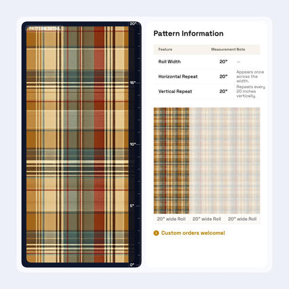 Plaid Tartan Wallpaper Set Rustic Cabin Check Pattern Warm Cozy Wall Decor