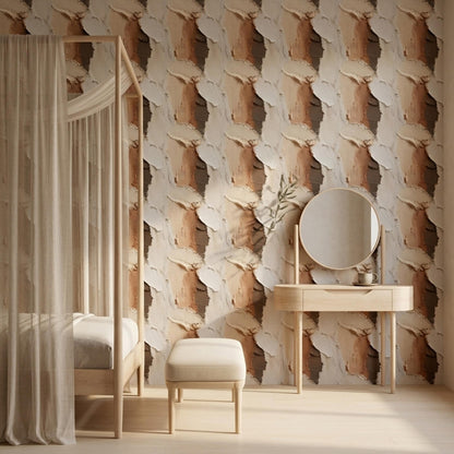 Textured Plaster Wallpaper Neutral Beige Wall Finish Minimal Modern Wall Decor