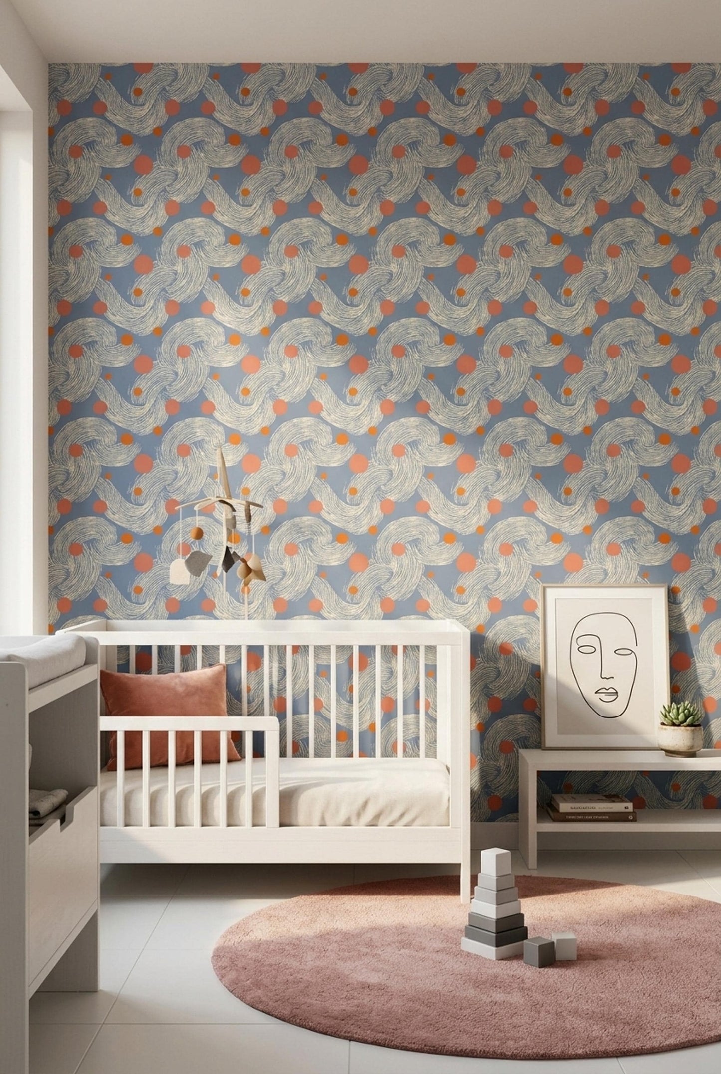 Artistic Brush Stroke Wallpaper Modern Pattern Wall Design Textured Abstract Home Decor