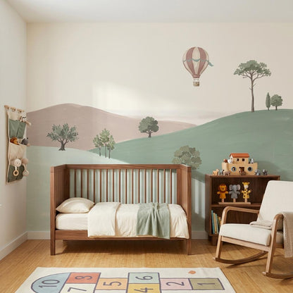 Minimal Landscape Wall Mural Scandinavian Style Calm Hills Wallpaper Soft Nature Wall Design