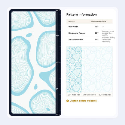 Abstract Organic Shapes Wallpaper Pattern Blue Coastal Pebble Modern Minimal Wall Decor