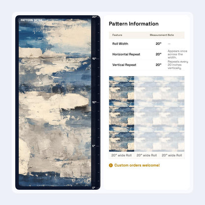Coastal Abstract Wallpaper Pattern Blue White Textured Brush Modern Beach Style Decor