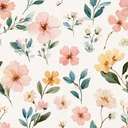 Minimal Floral Wallpaper Seamless Pastel Pattern Modern Elegant Wall Decor