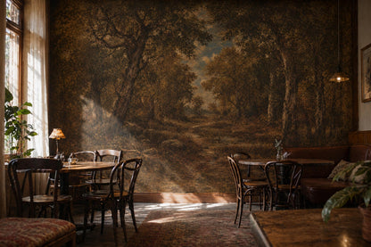 Dark Forest Wallpaper Woodland Landscape Autumn Trees Wall Mural