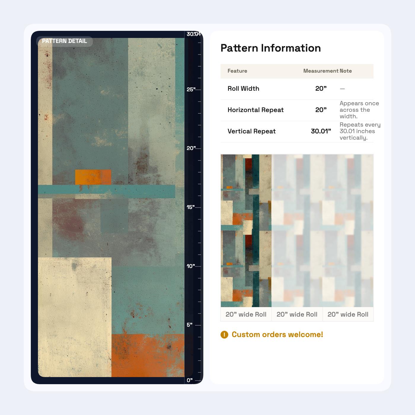 Abstract Block Wallpaper Mid Century Modern Texture Retro Artistic Wall Decor Panel Design