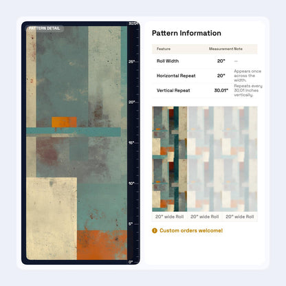 Abstract Block Wallpaper Mid Century Modern Texture Retro Artistic Wall Decor Panel Design