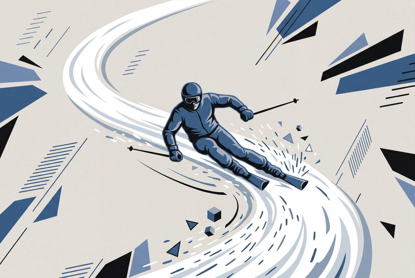 Ski Wall Mural Blue Sports Wallpaper Teen Room Decor Snowboarding Bedroom Wall Art
