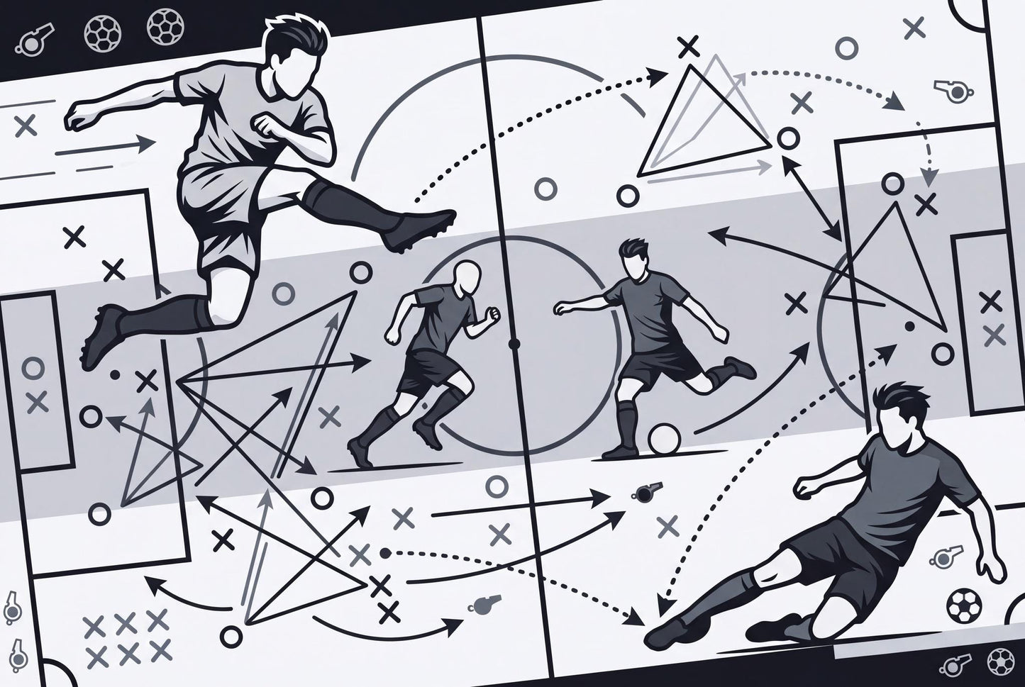 Soccer Tactics Wallpaper Sports Strategy Playbook Diagram Wall Mural