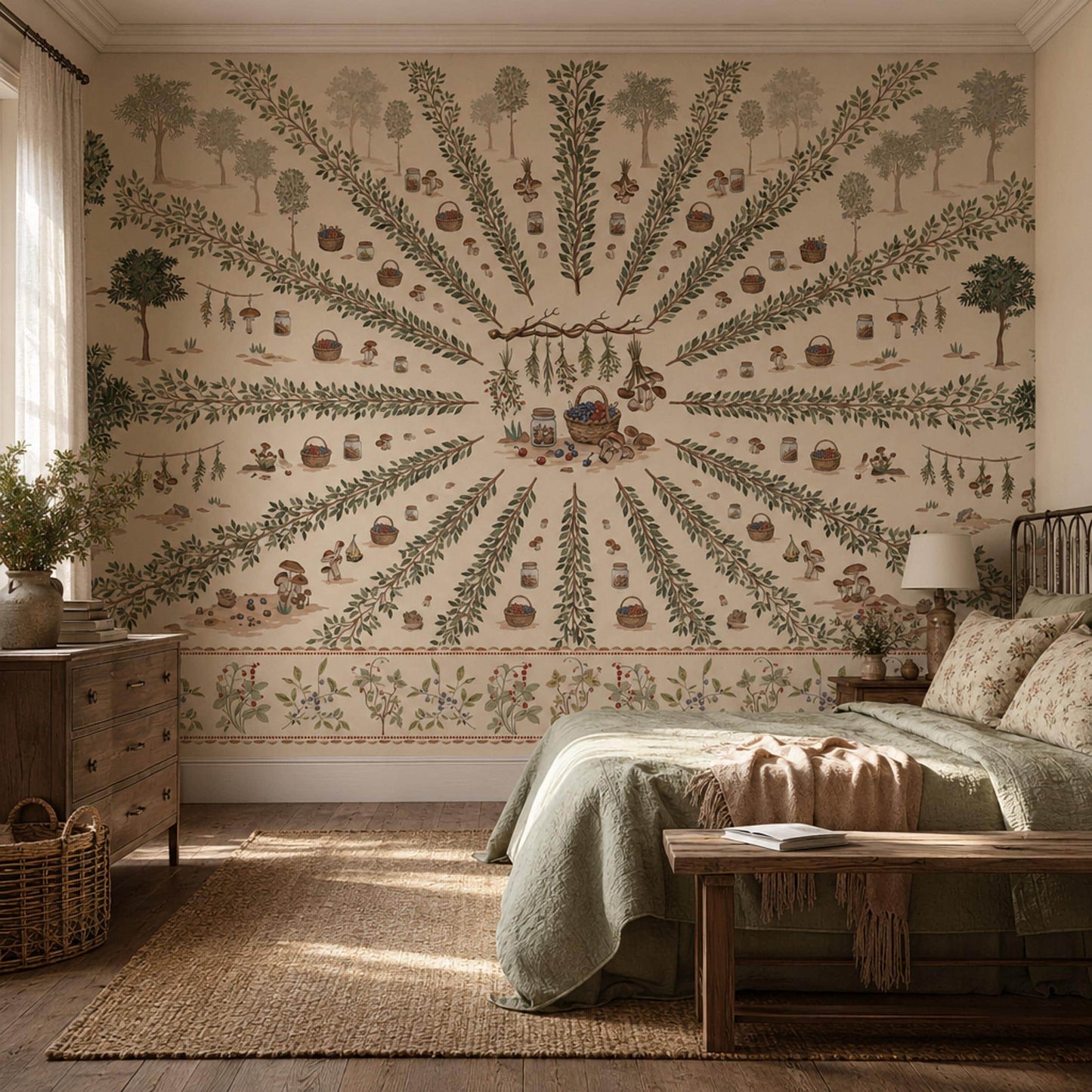 Foraging Wallpaper Botanical Berries Wall Mural