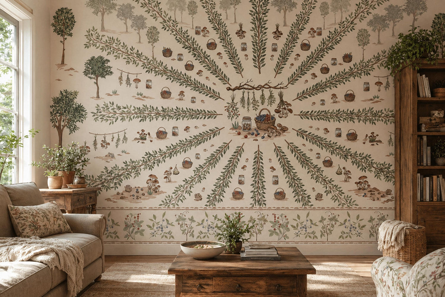 Foraging Wallpaper Botanical Berries Wall Mural