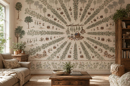 Foraging Wallpaper Botanical Berries Wall Mural