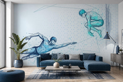 Low Poly Wallpaper Geometric Futuristic Wall Mural