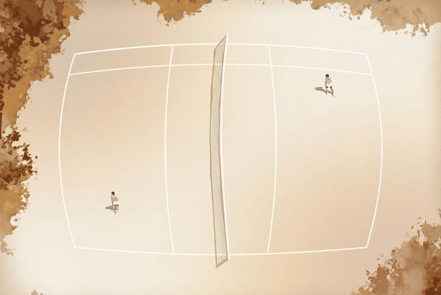 Tennis Court Wallpaper Minimal Neutral Sport Interior Modern Wall Mural