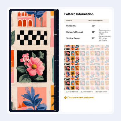 Retro Tile Wallpaper Mediterranean Pattern Eclectic Art Print Colorful Modern Wall Decor Repeat