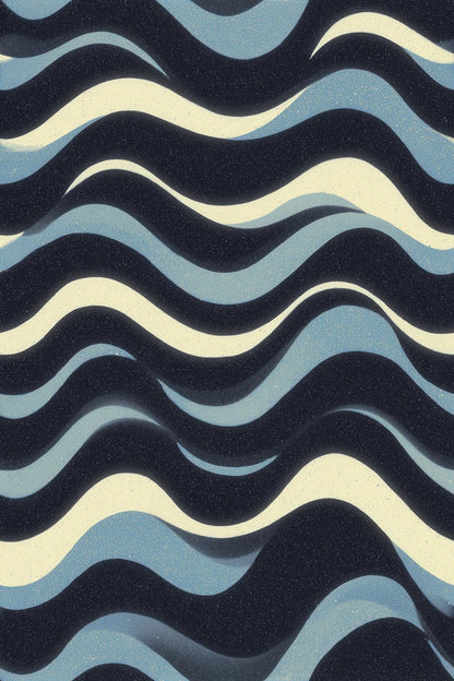 Navy Wave Wallpaper Modern Coastal Pattern Abstract Ocean Lines Minimal Wall Decor Repeat