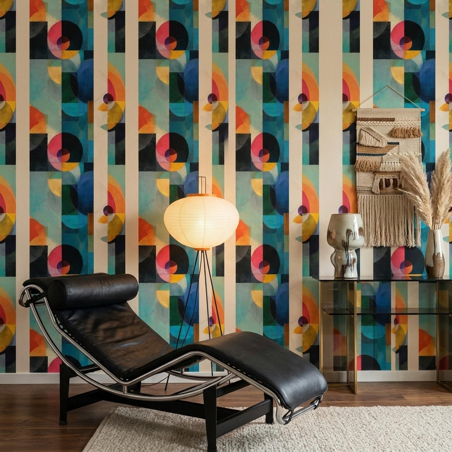 Geometric Wallpaper Abstract Pattern Modern Color Block Wall Decor Seamless Design