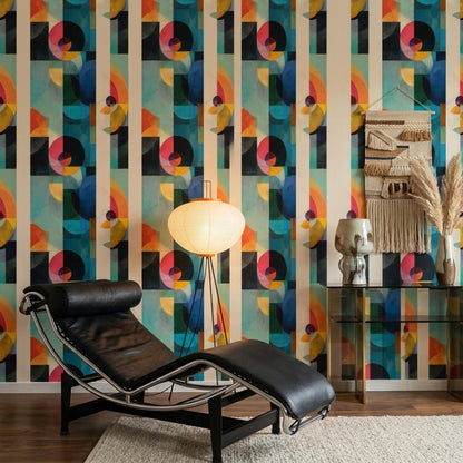 Geometric Wallpaper Abstract Pattern Modern Color Block Wall Decor Seamless Design