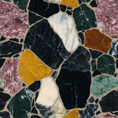Dark Terrazzo Wallpaper Marble Stone Pattern Modern Luxury Wall Decor Interior Design