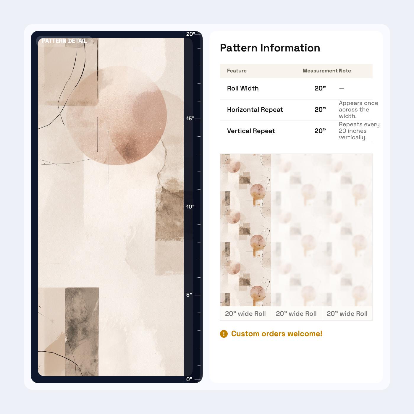 Abstract Neutral Wallpaper Minimal Geometric Shapes Modern Beige Wall Design