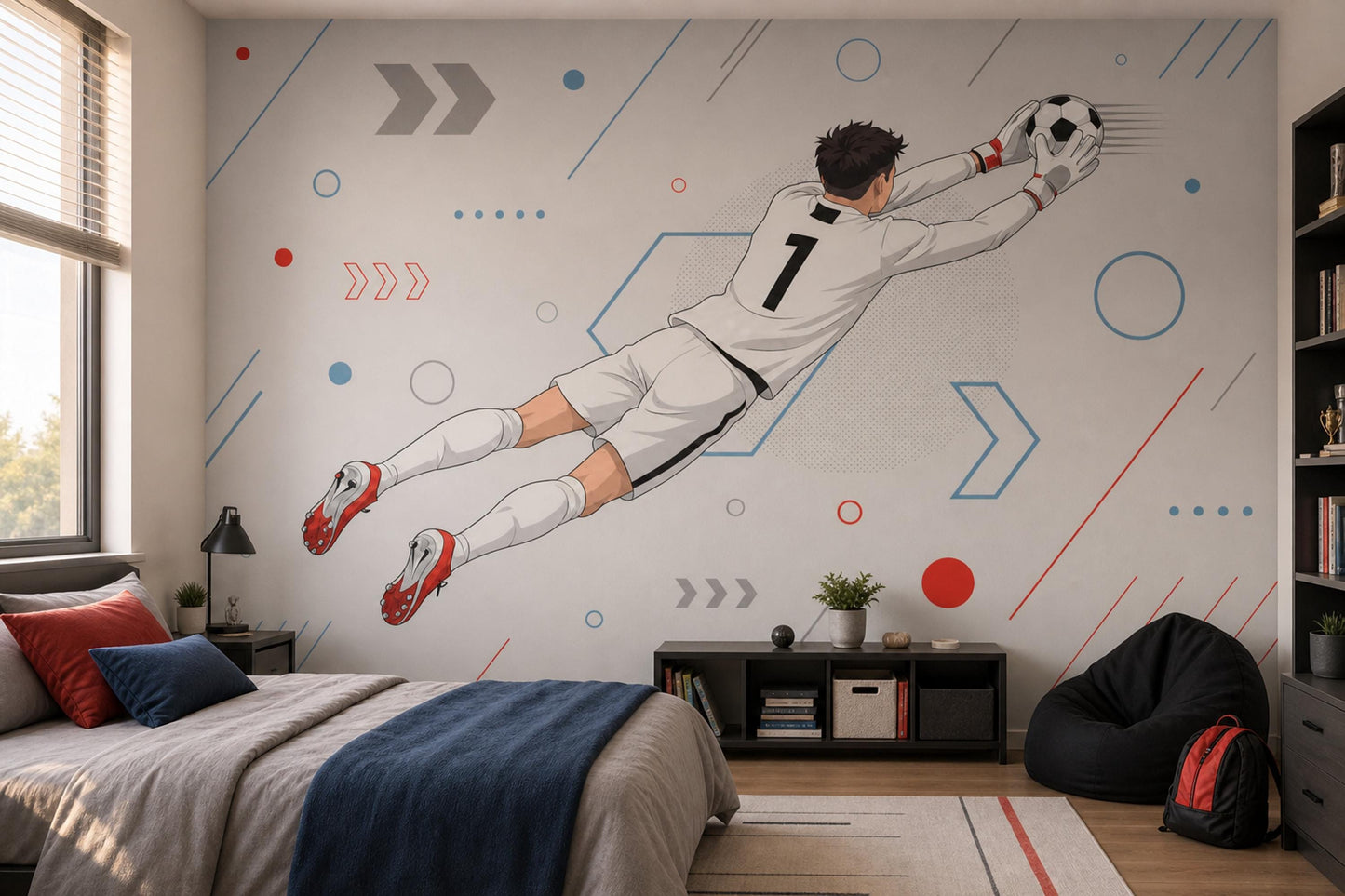 Soccer Goalkeeper Wall Mural Modern Sports Wall Art Football Room Decor