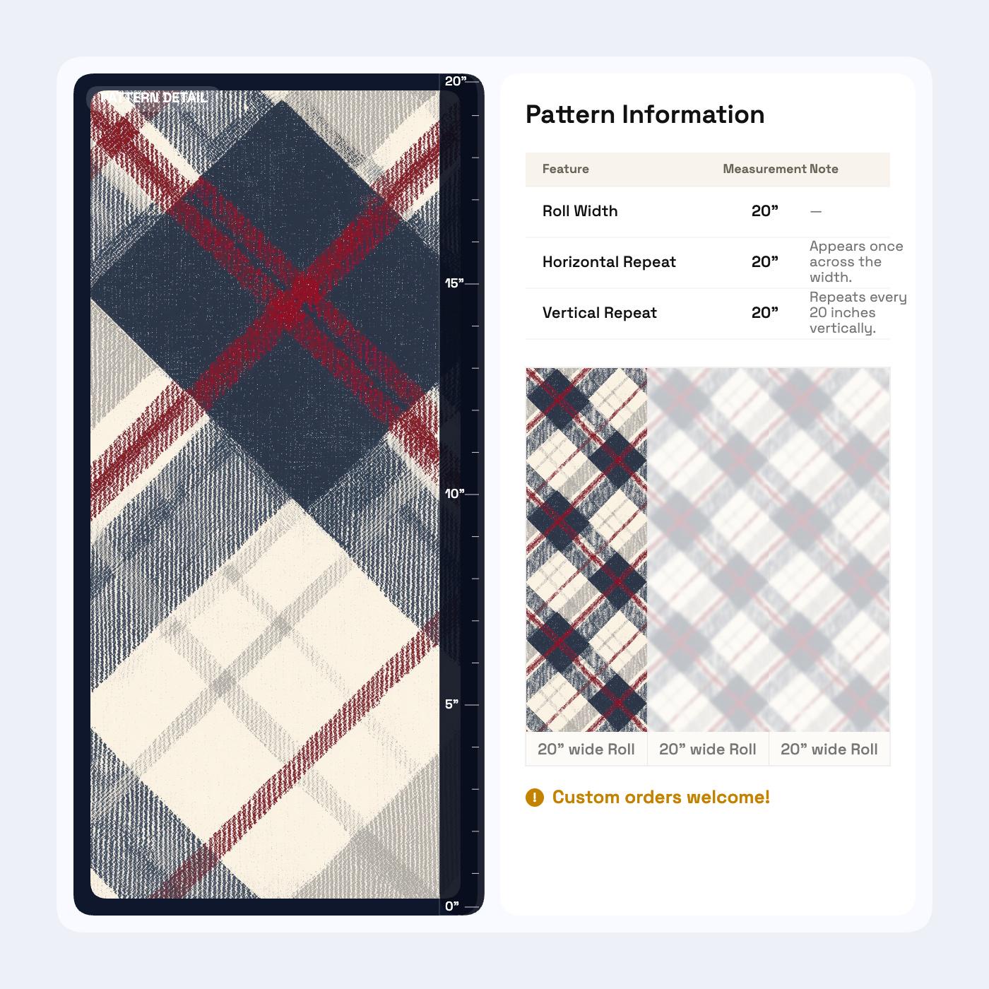 Classic Plaid Wallpaper Rustic Tartan Pattern Farmhouse Check Wall Decor Neutral