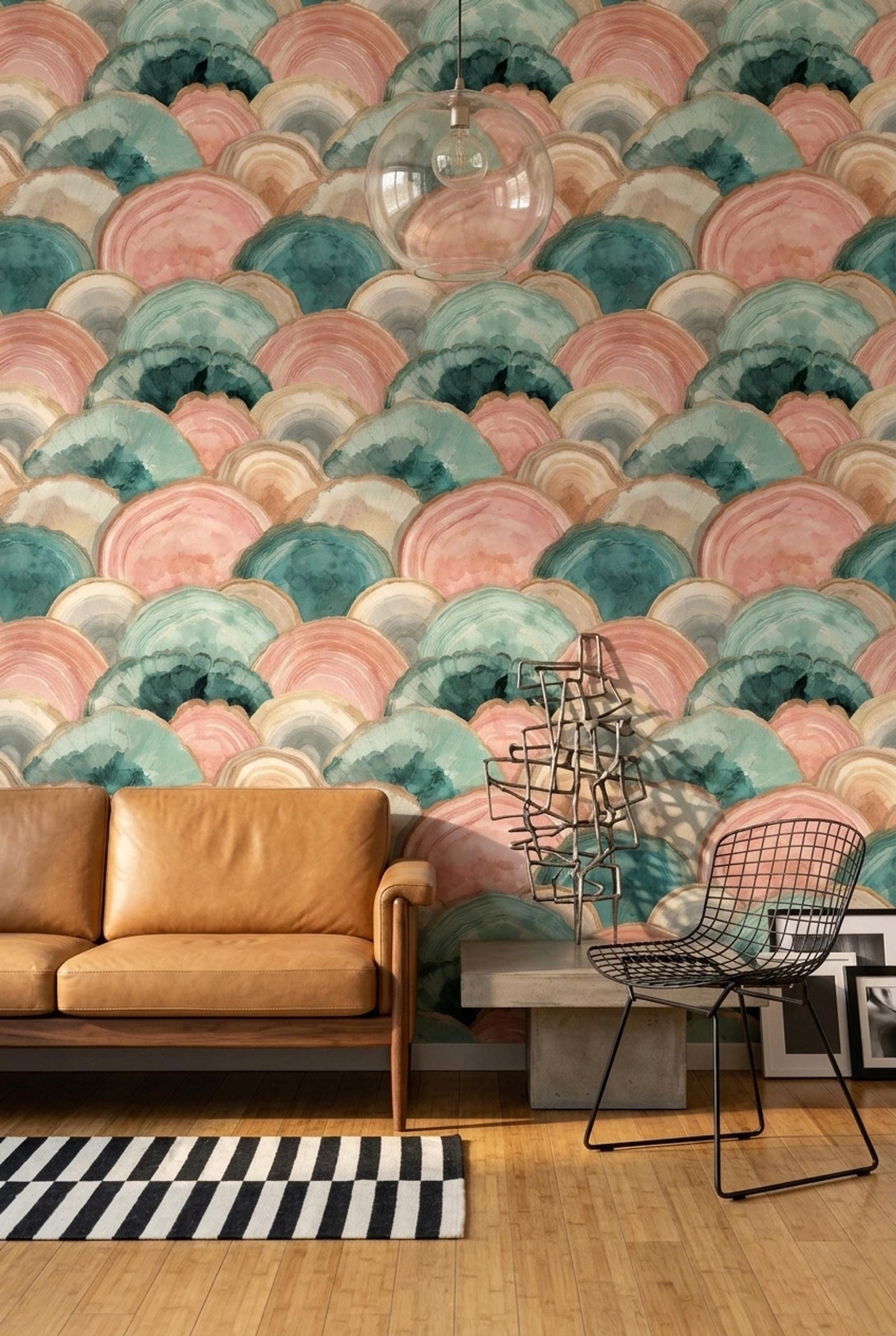 Abstract Marble Wave Wallpaper Fluid Art Pattern Pastel Geode Texture Modern Wall Decor