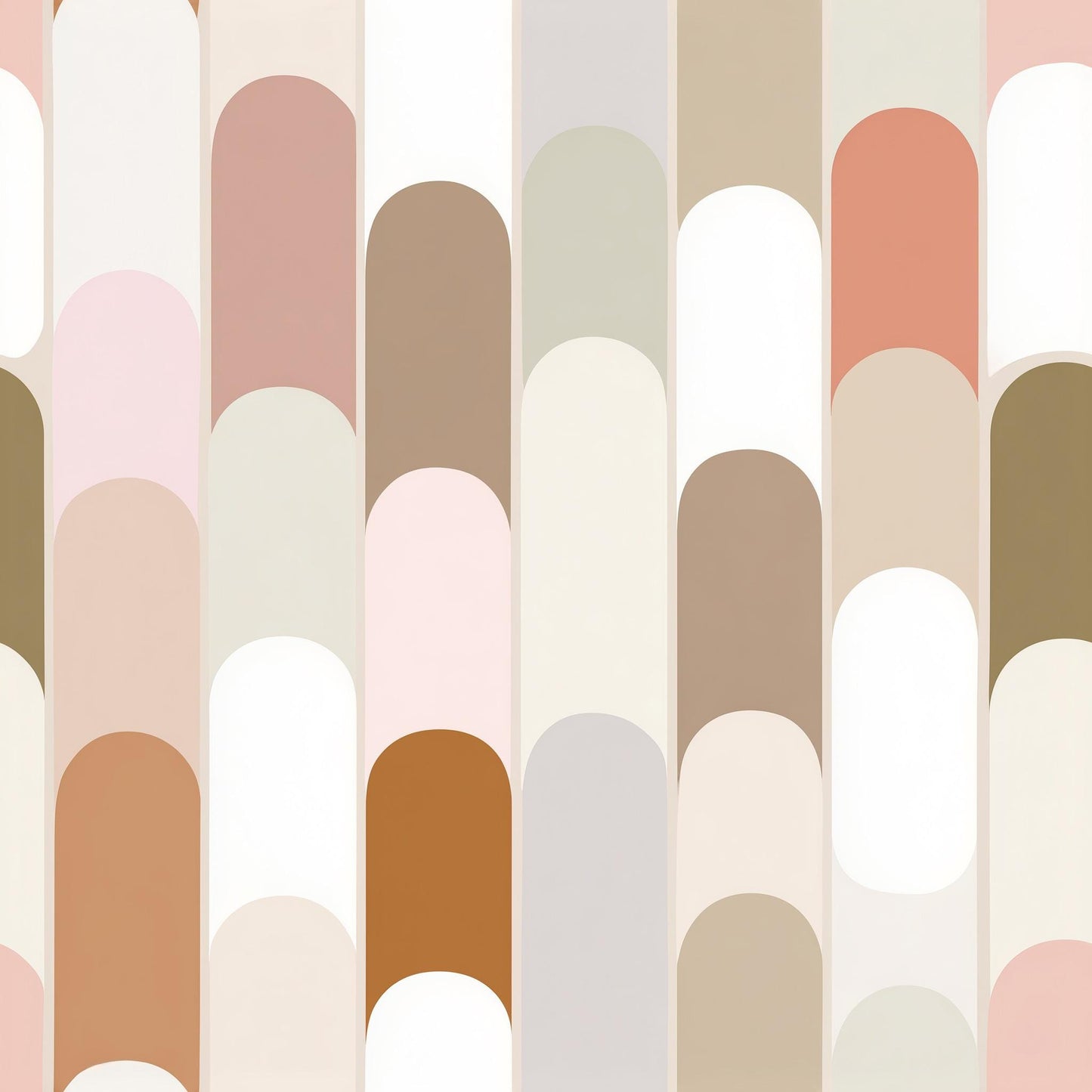 Geometric Neutral Wallpaper Mid Century Arch Pattern Modern Wall Decor
